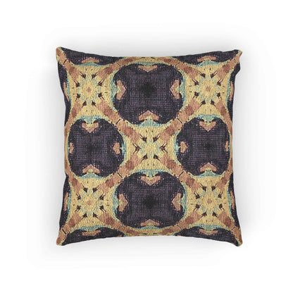 Geometric Mosaic Pattern Woven Pillow | Boho Tile Throw Cushion