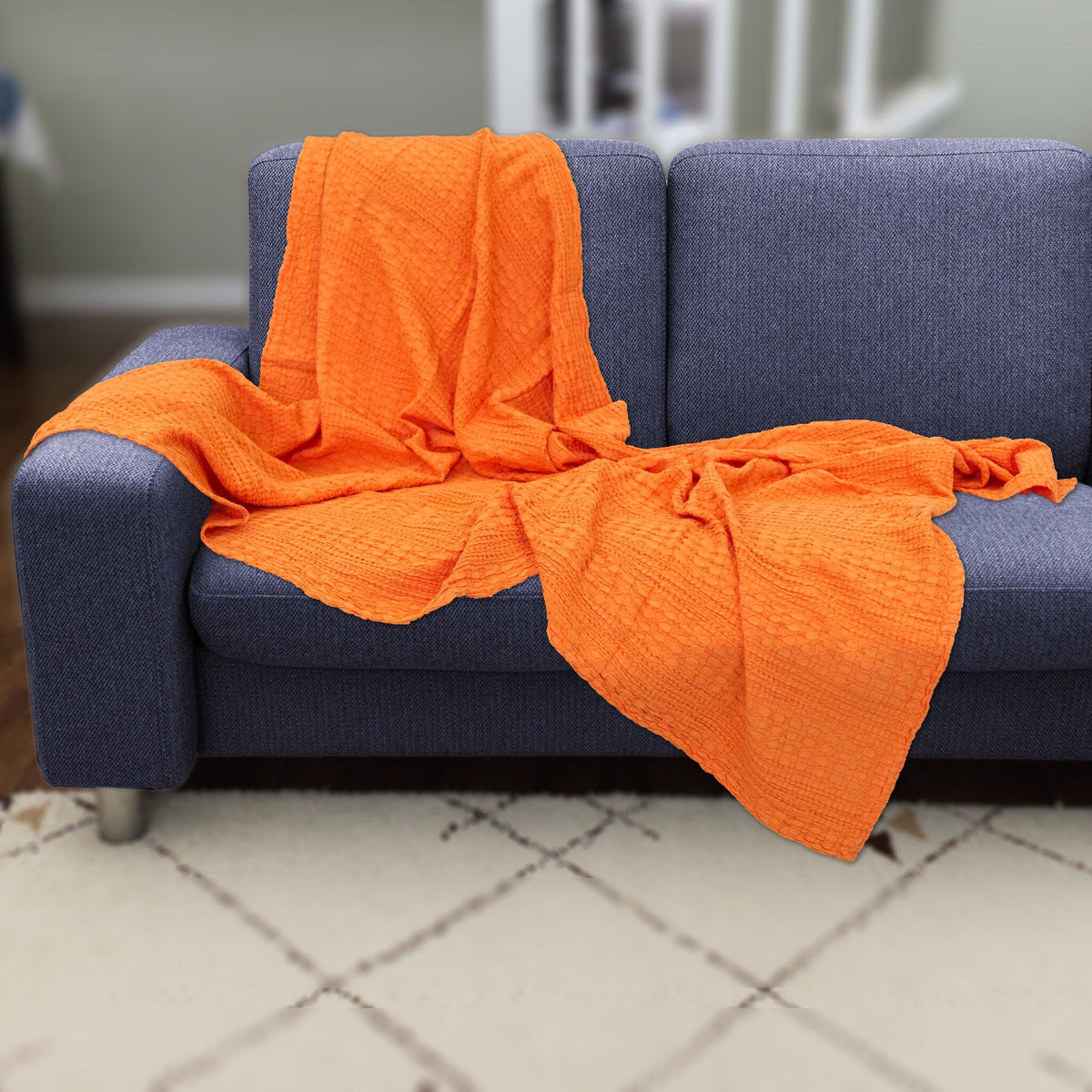 Wearable Waffle Cotton Throw: 2 Colors