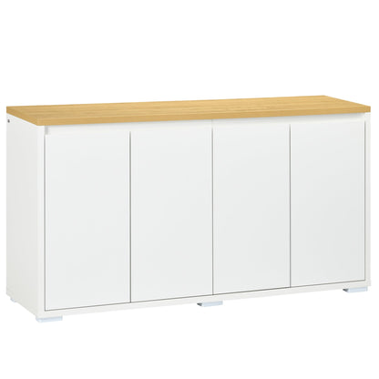 Sideboard Cabinet, Buffet Table with 2 Double Doors and Adjustable Shelves for Living Room, Entryway, White