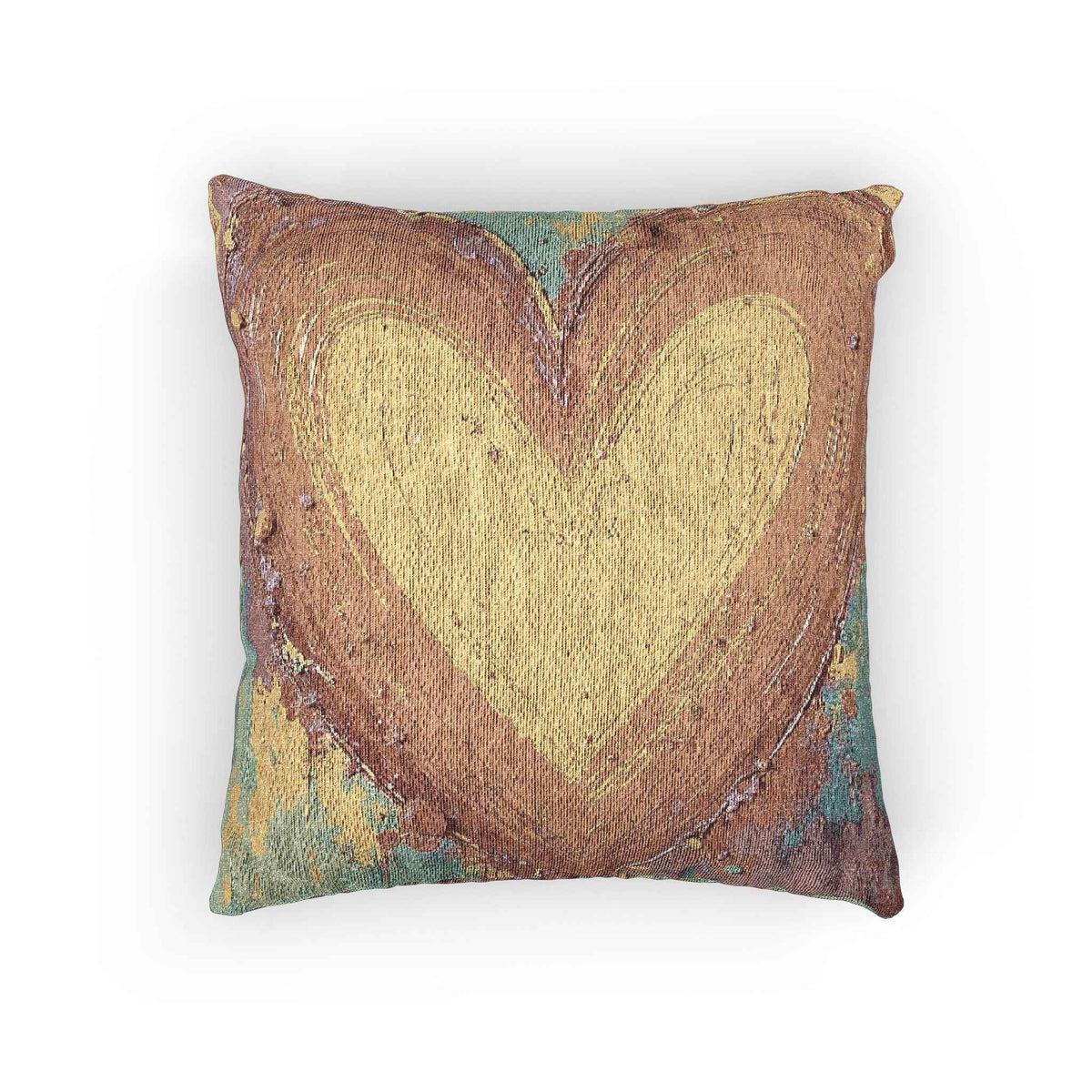 Rustic Heart Woven Pillow | Boho Farmhouse Throw Pillow