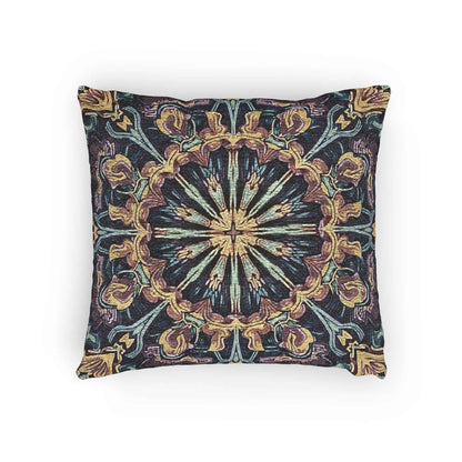 Geometric Mandala Woven Pillow | Boho Mosaic Throw Cushion