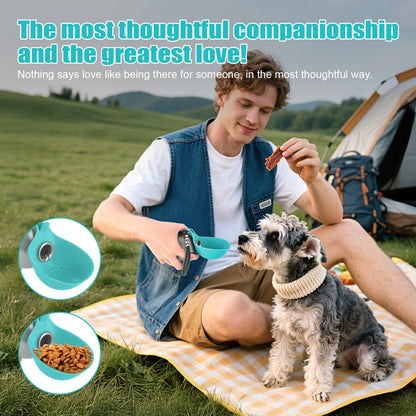 Portable Dog Water Bottle 10oz Stainless Steel Travel Dog Water Dispenser With Bowl No-Spill Puppy Water Bottle For Walking Hiking Small Dog Water Bottle