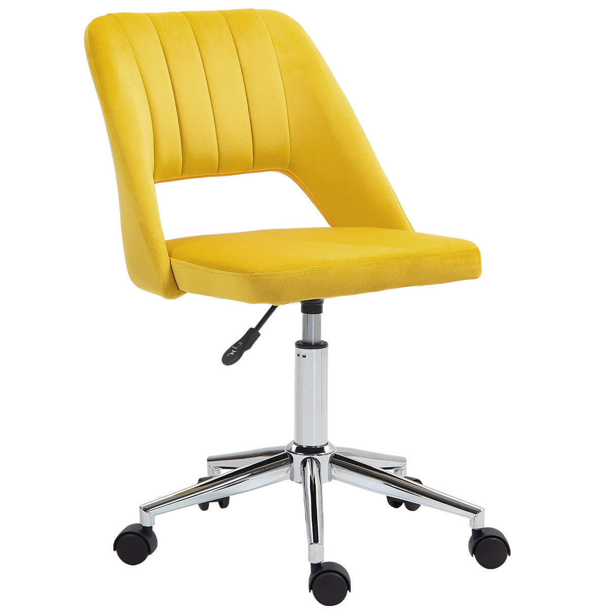 Mid Back Office Chair Velvet Fabric Swivel Scallop Shape Computer Desk Chair, Green