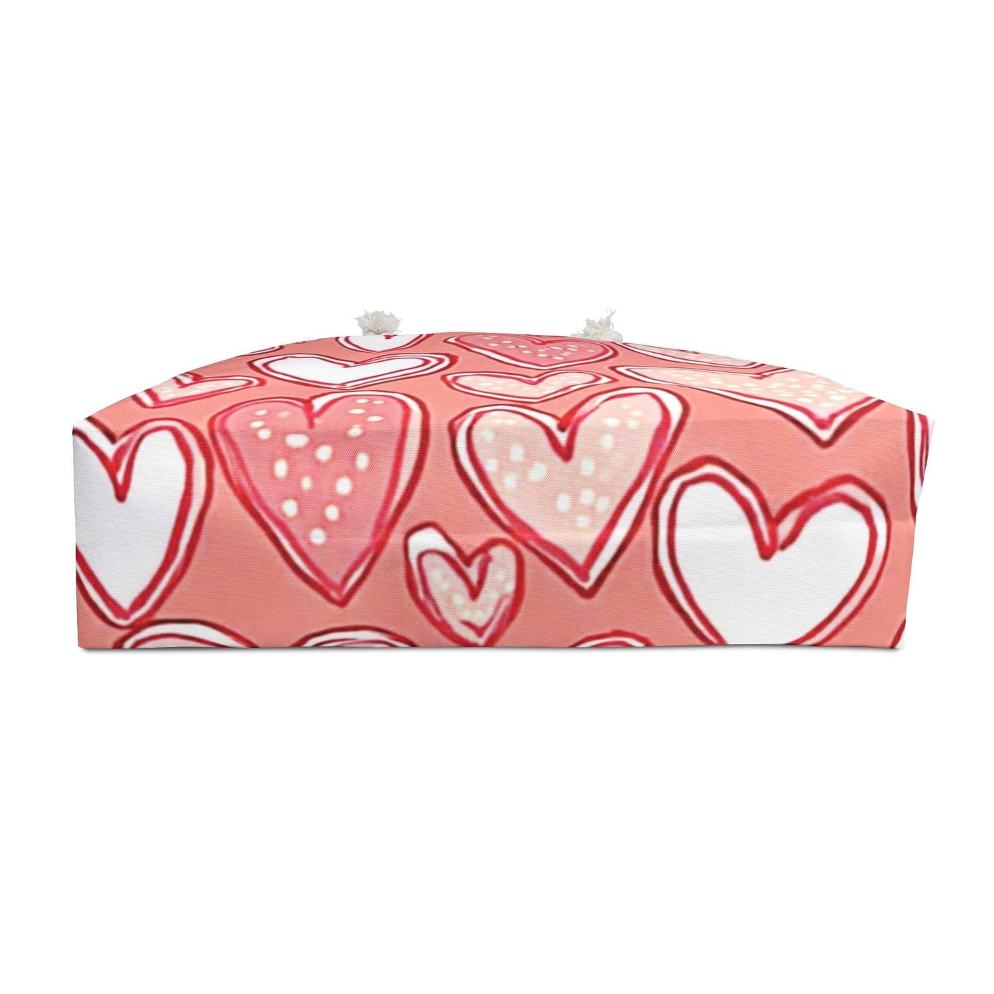 Pink Hand-Drawn Hearts Weekender Bag | Valentine Pattern Tote| Mom on the go bag| Everyday mom bag| Beach Tote Large Bag