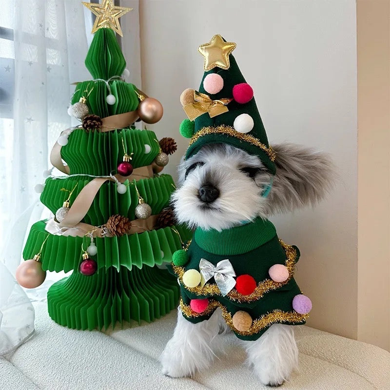 Oh Christmas Tree Dog Costume Cloak | Ornament Holiday Outfit