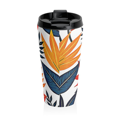 Autumn Leaves Floral Stainless Steel Travel Mug | Fall Leaf Pattern