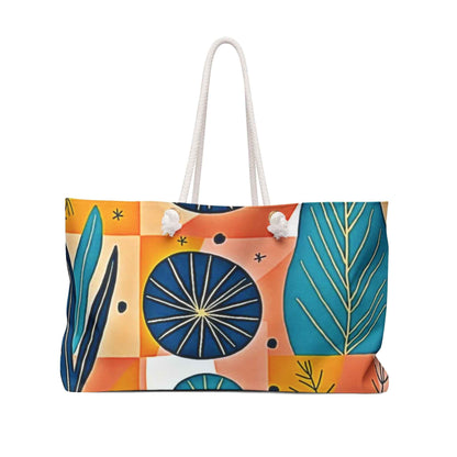 Abstract Tropical Leaves Weekender Bag | Colorful Geometric Beach Tote | Mom on the Go Bag | Mom lifestyle bag |Tote Bag