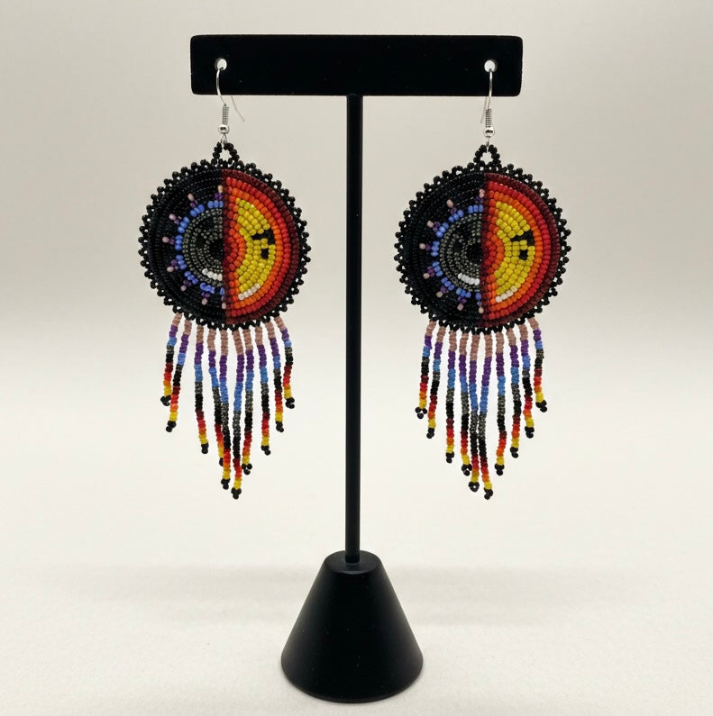 Black Sun & Moon Beaded Fringe