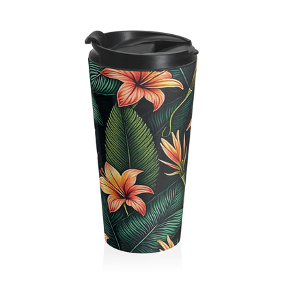 Tropical Orange Lily Travel Mug | Floral Stainless Steel Tumbler
