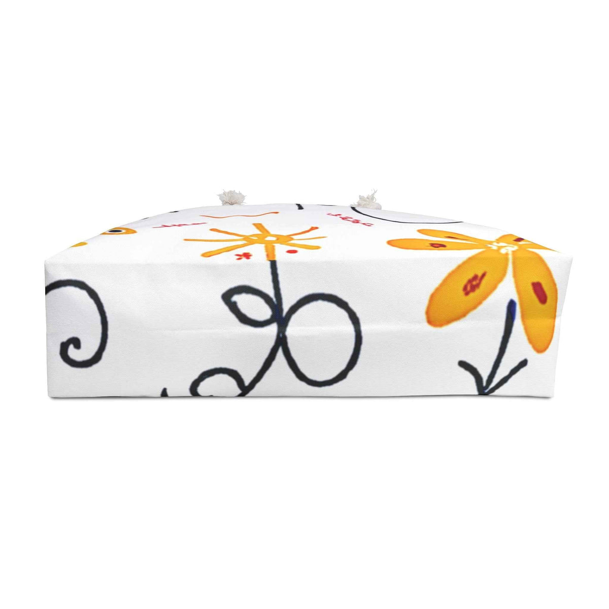 Yellow Doodle Flowers Weekender Bag | Floral Tote, Beach Travel, Large Tote Bag
