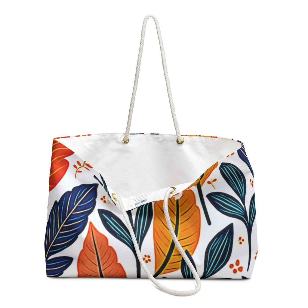 Autumn Leaves Floral Weekender Bag | Fall Leaves Large Tote Bag