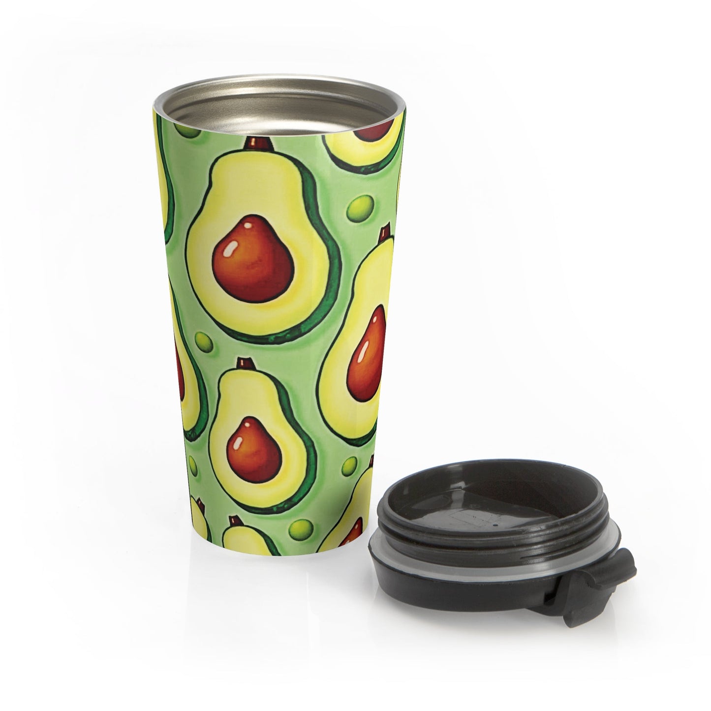 Avocado Pattern Stainless Steel Travel Mug — Reusable Insulated Coffee Tumbler