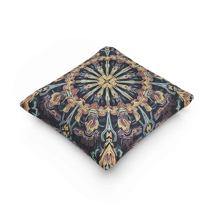 Geometric Mandala Woven Pillow | Boho Mosaic Throw Cushion