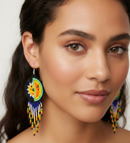 Black Sun & Moon Beaded Fringe