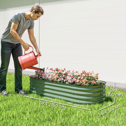 4.9 x 2 x 1ft Galvanized Raised Garden Bed Kit, Metal Planter Box with Safety Edging, Black
