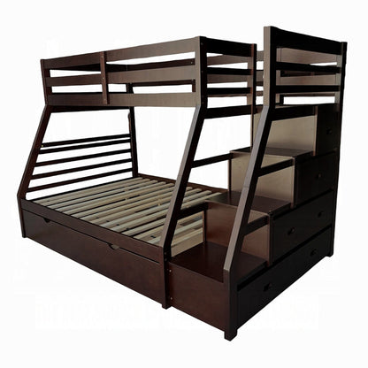 Mojo Twin/Full Bunk Loft Bed W/Trundle & Storage - Espresso