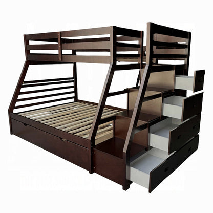 Mojo Twin/Full Bunk Loft Bed W/Trundle & Storage - Espresso