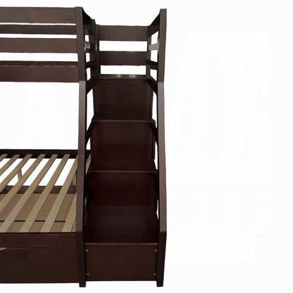 Mojo Twin/Full Bunk Loft Bed W/Trundle & Storage - Espresso