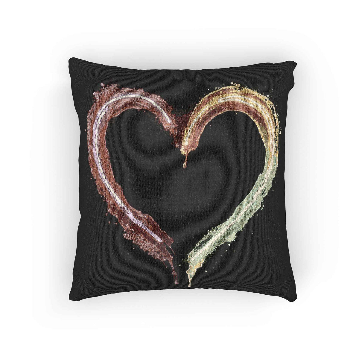 Iridescent Brushstroke Heart Pillow | Woven Pillow