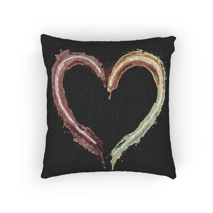 Iridescent Brushstroke Heart Pillow | Woven Pillow