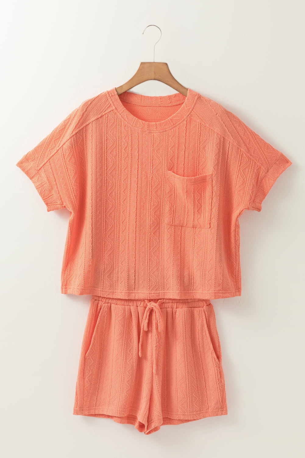 Textured Shorts Set — Matching Two-Piece Lounge & Casual Set for Women