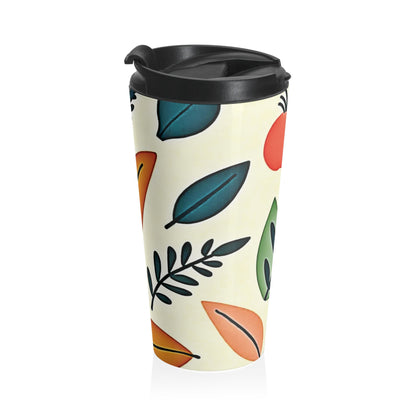 Floral Folk Art Stainless Steel Travel Mug