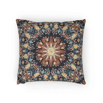 Geometric Mandala Woven Pillow | Boho Mosaic Throw Pillow