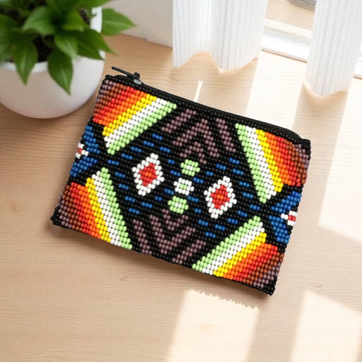 Geometric Beaded coin purse