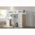 Lilo Twin Bunk/Loft Bed W/Workstation & Wardrobe - White/Oak