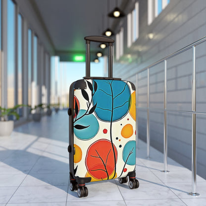 Colorful Abstract Leaf Carry-On Suitcase - Travel Luggage with Vibrant Botanical Print