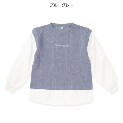 西松屋 ELFINDOLL ふくれジャガードベストレイヤード風長袖Tシャツ 正規品