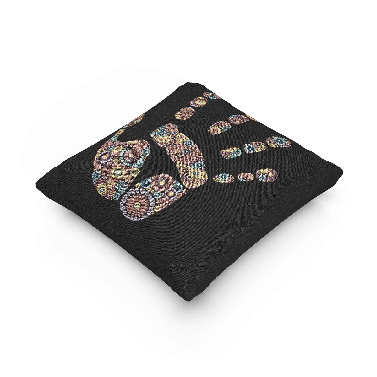 Mosaic Handprint Woven Pillow | Colorful Geometric Hand Throw Pillow