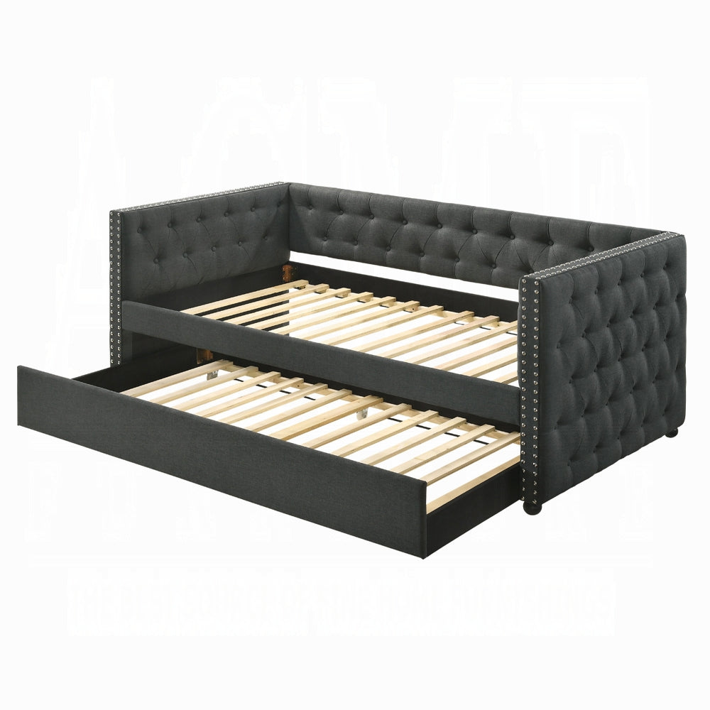 Joy Tufted Daybed w/Trundle - Grey