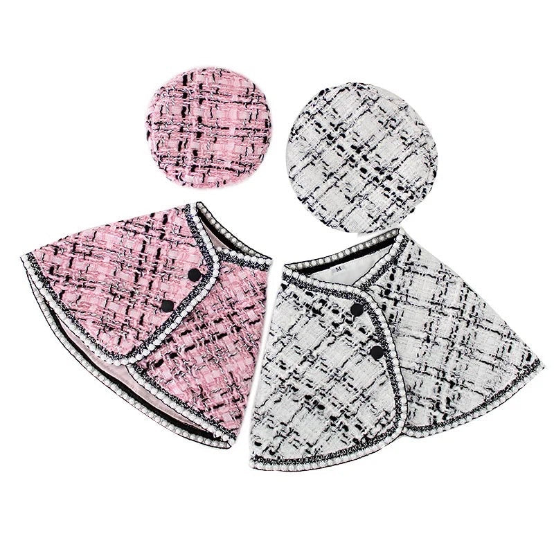 Tweed Hat and Cape Set – Luxury Classic Outfit for Dogs