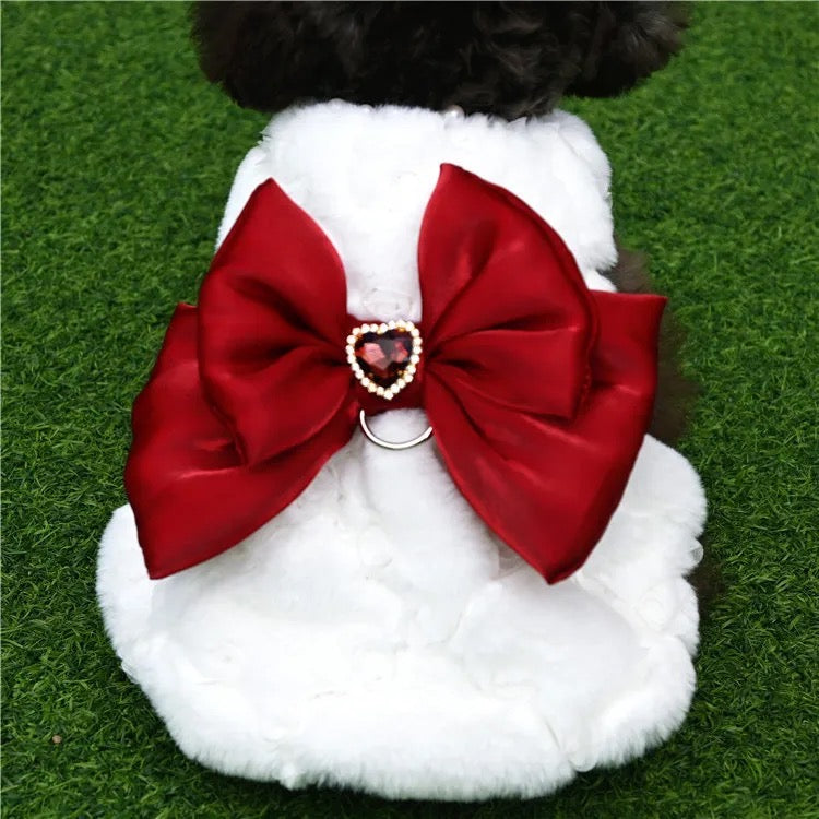 Be My Valentine Fuzzy Dog Coat Set | Valentine Occasion Dog Outfit