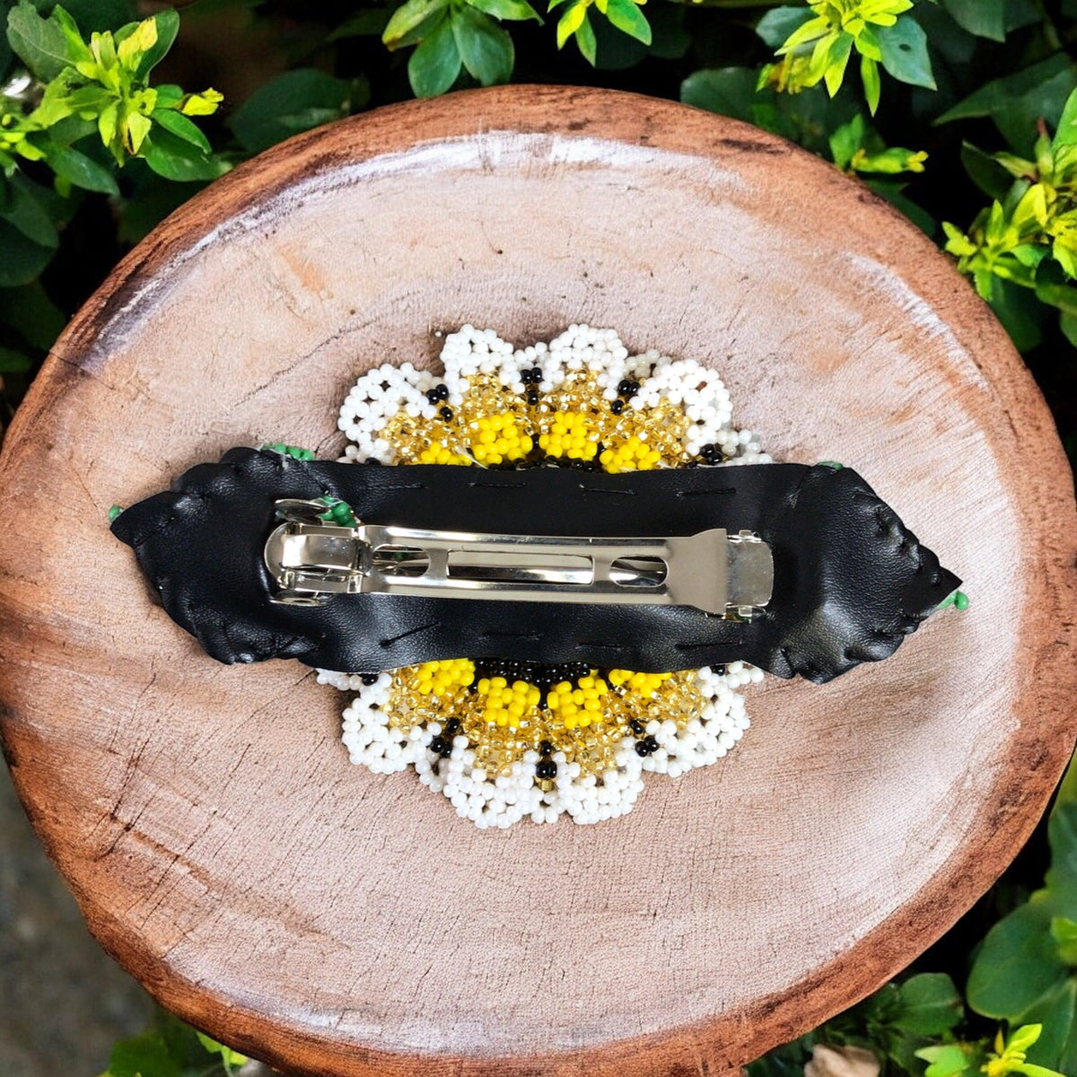 Handmade Beaded Sunflower Hair Clip-Golden