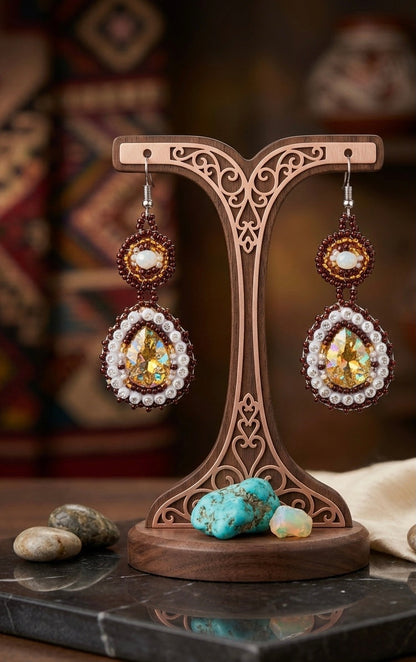Drop Beaded Earrings. Yellow collection