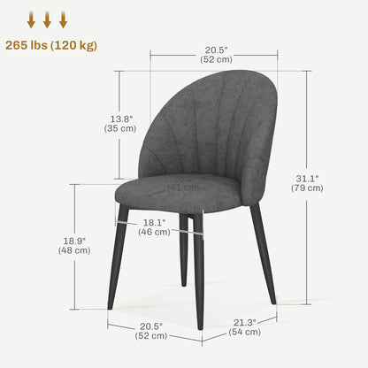 Skylar Modern Dining Chairs Set of 4-Dark Grey