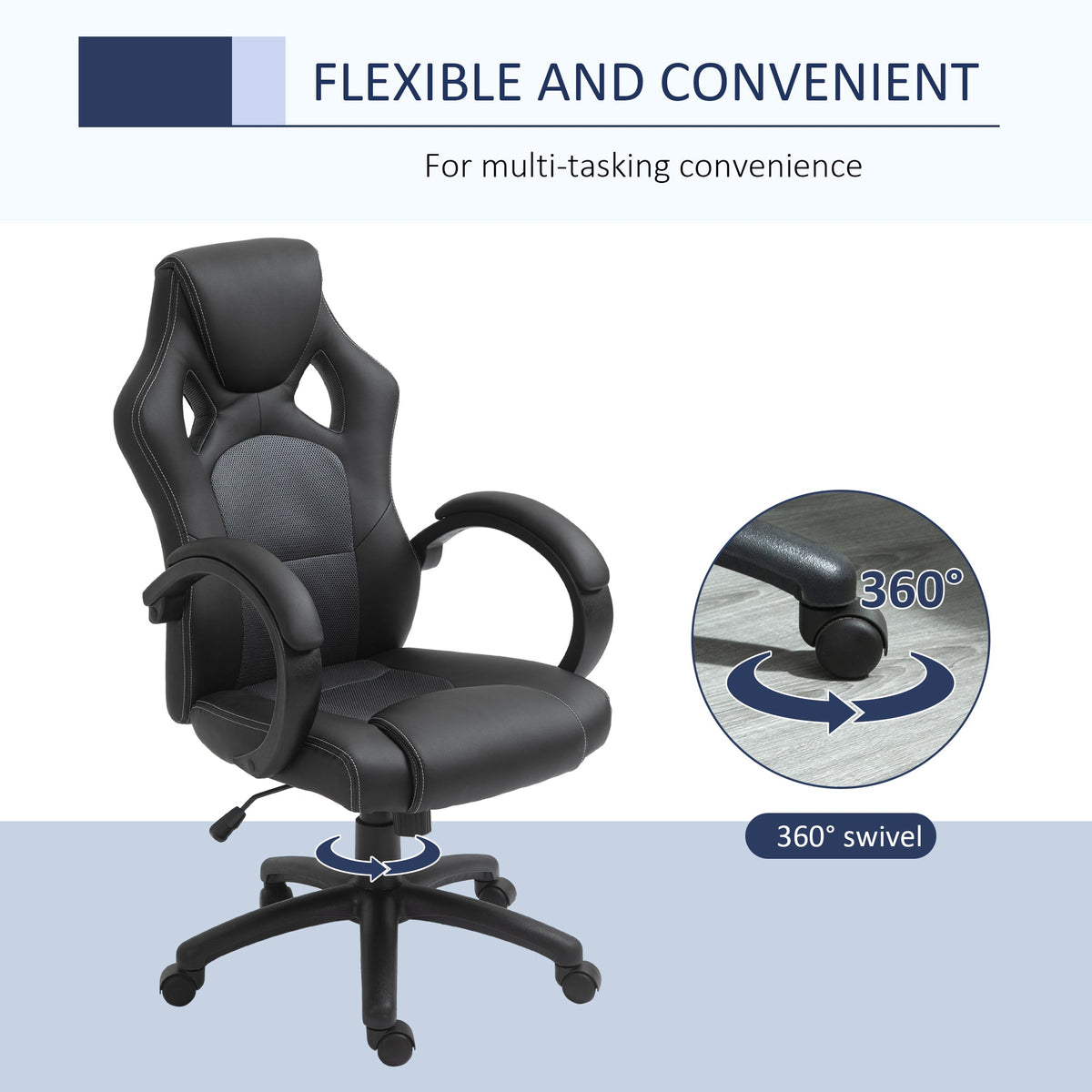 Racing Gaming Chair Office Chair Computer Desk Gamer Chair with Swivel Wheels, Padded Headrest, Tilt Function, Red