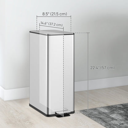 5.3 gal/20 L Stainless Steel Kitchen Garbage Can with Soft-close Lid, Foot Pedal, Fingerprint-Proof, Black