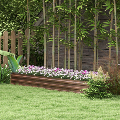 8'x2'x1' Galvanized Raised Bed, Large Elevated Planter Box for Growing Flowers, Herbs and Vegetables, Dark Grey