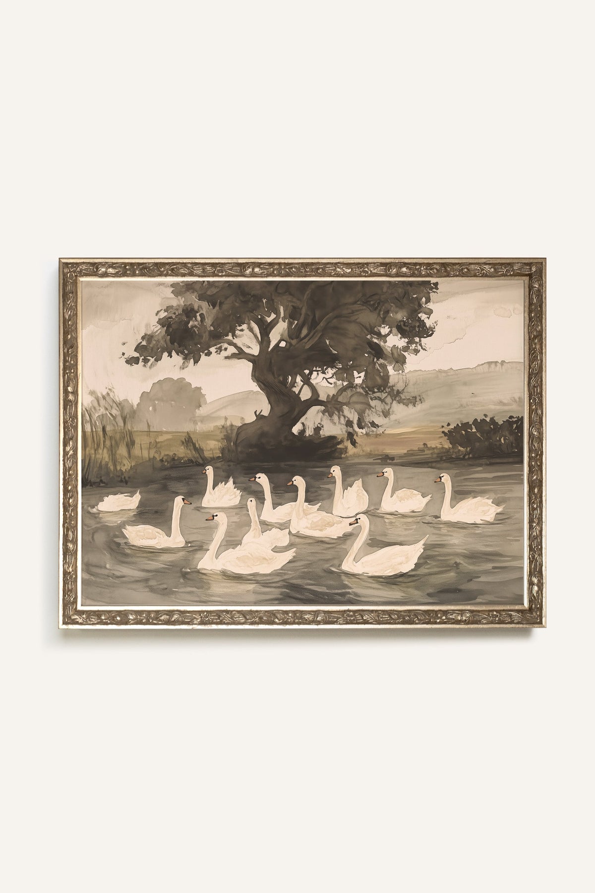 BALLET DES CYGNES, CADRE VINTAGE ARGENT