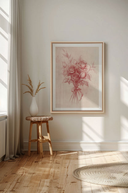 ÉCLATS DE ROSES, Oeuvre sur toile étirée