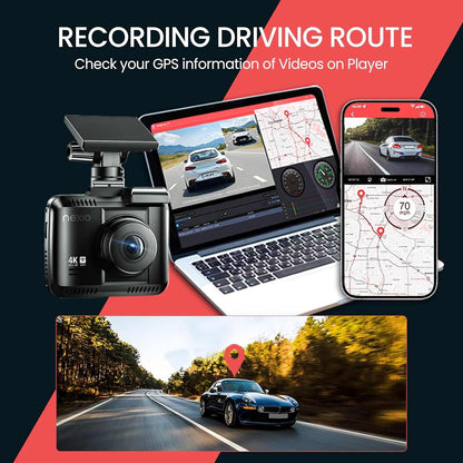 Nexio 4K Front and Rear Dash cam Sony Starvis lense WiFi GPS Builtin 64GB Inc ADAS built-in