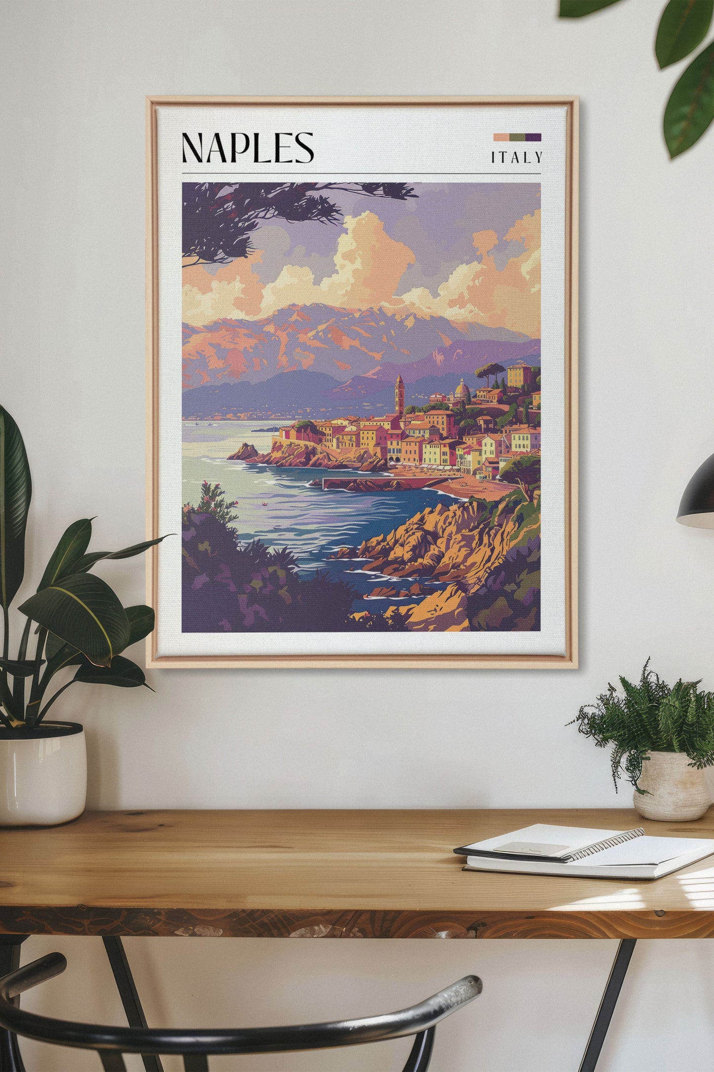 Naples, Oeuvre sur toile étirée