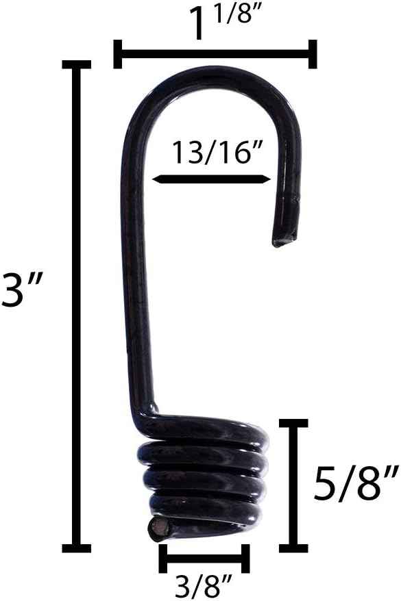 Lehigh Heavy Duty Coated Steel Cord Hooks with Steel Crimp Ring 1/4" & 3/8" 2-Pack