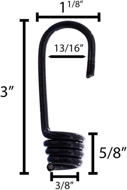 Lehigh Heavy Duty Coated Steel Cord Hooks with Steel Crimp Ring 1/4" & 3/8" 2-Pack