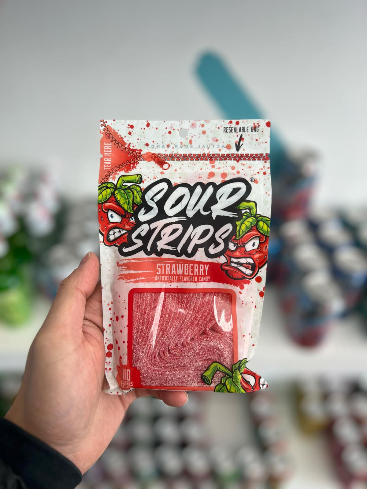 Sour Strips Wild Cherry – Tart & Chewy Candy | Sweet & Sour Flavor - 96g