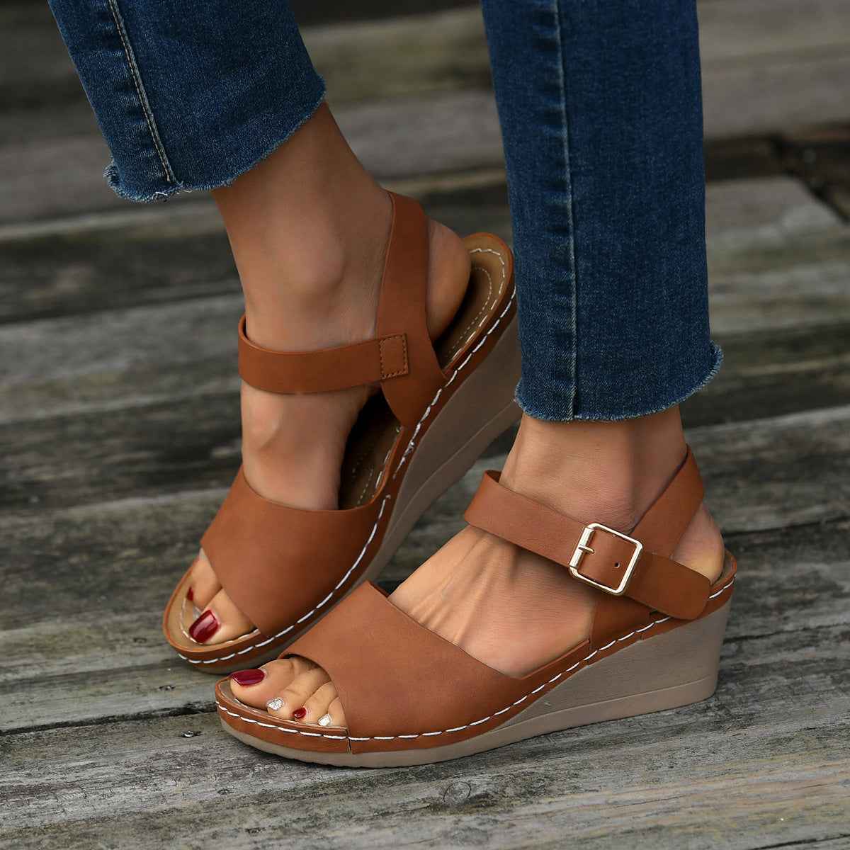 Sandalswomen's Beach Toe Wedge Sandals
