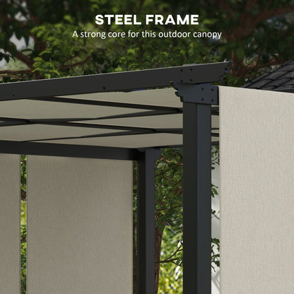 10' x 10' Metal Pergola, Outdoor Pergola with Retractable Canopy, for Garden, Patio, Backyard, Deck, Charcoal Grey